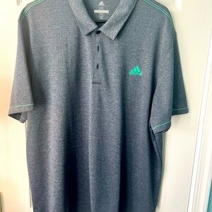 Adidas Golf Polo Grey with Mint colored logo.